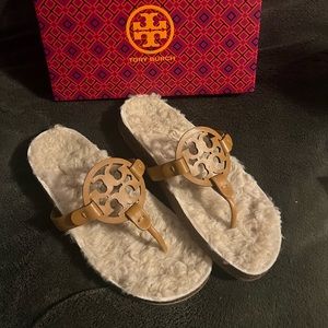 Tory Burch Miller cloud shearling sandals
